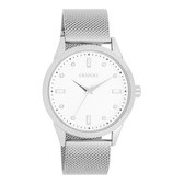 OOZOO Timepieces - Zilverkleurige OOZOO horloge met zilverkleurige metalen mesh armband - C11280