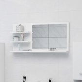 The Living Store Wandspiegel Wit 90x10.5x45 cm - Spaanplaat en Acryl