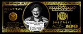 Plexiglas "Pablo Escobar Dollar" afmeting 160x70cm