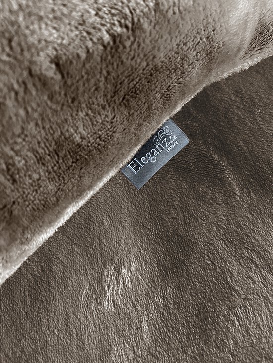Eleganzzz Dekbedovertrek Flanel Fleece - Taupe Grey - Dekbedovertrek 140x200/220cm - 100% flanel fleece - Eenpersoons dekbedovertrekken - 140x220cm - Fluffy Dekbedovertrek van Merkloos — afbeelding 2