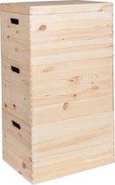 Haudt® Coffret empilable en bois - 3 caisses en bois - boîte de rangement empilable - bois de pin
