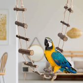 Ladder speelgoed pour oiseau 12 marches échelle à oiseaux faite à la main escalade échelle en bois grande balançoire speelgoed oiseau échelle en bois pont d'escalade balançoire support en bois pour perroquets perroquets calopsittes