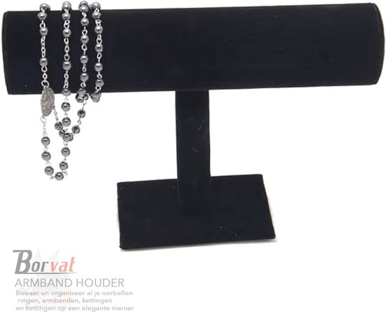 Borvat® - Armband houder - armband display - sieraden display - sieradenhouder – zwart velours - 1 Stuk