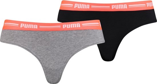 Puma - Brazilian Comd 2P Pack - Dames Ondergoed - XS - Grijs/Oranje