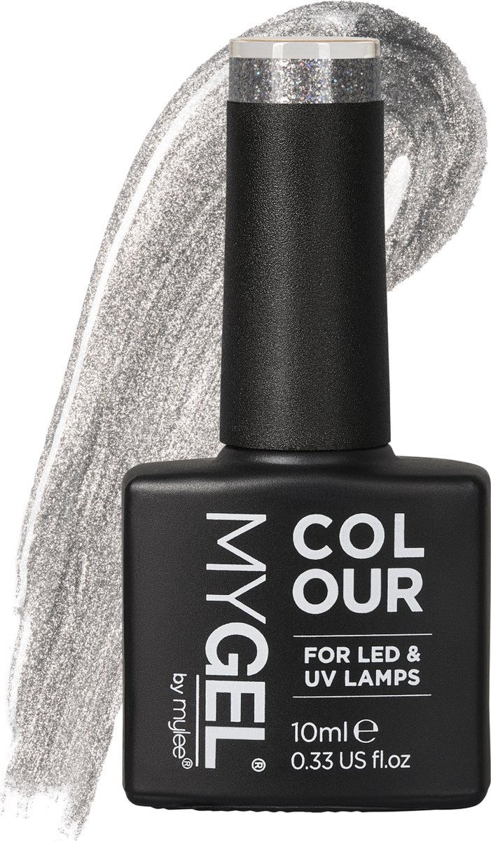 Mylee Gel Nagellak 10ml [Silver screen] UV/LED Gellak Nail Art Manicure Pedicure, Professioneel & Thuisgebruik [Shimmer Range] - Langdurig en gemakkelijk aan te brengen