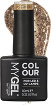 Mylee Gel Nagellak 10ml [Gold mines] UV/LED Gellak Nail Art Manicure Pedicure, Professioneel & Thuisgebruik [Bold Glitters Range] - Langdurig en gemakkelijk aan te brengen