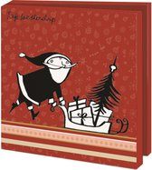 Bekking & Blitz - Kerstaartenmapje - Kunstkaarten - Inclusief enveloppen - Inclusief sluitzegels - Uniek design - Kerstman - Fiep Westendorp