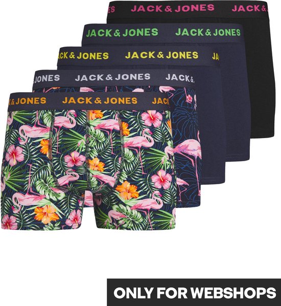 JACK&JONES PLUS JACPINK FLAMINGO TRUNKS 5 PACK PLS Heren Onderbroek - Maat EU8XL US6XL