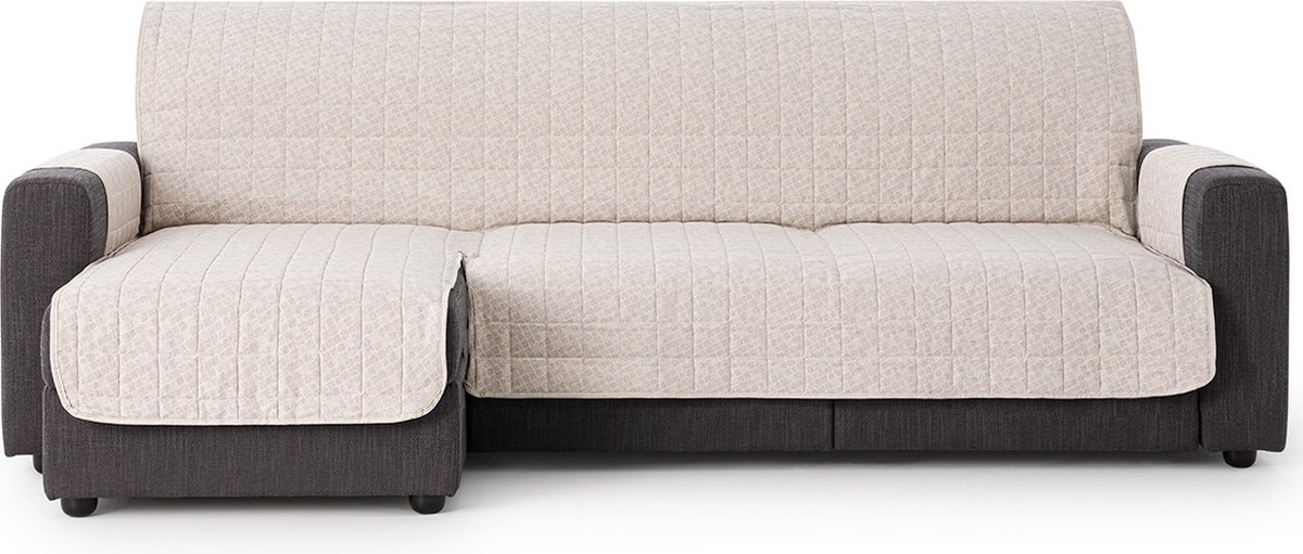 Belmarti® Hoekbank beschermhoes Pure - 240cm breed - Lichtgrijs - Hoes voor een chaise longue bank met het relaxgedeelte links - van hoogwaardig katoen