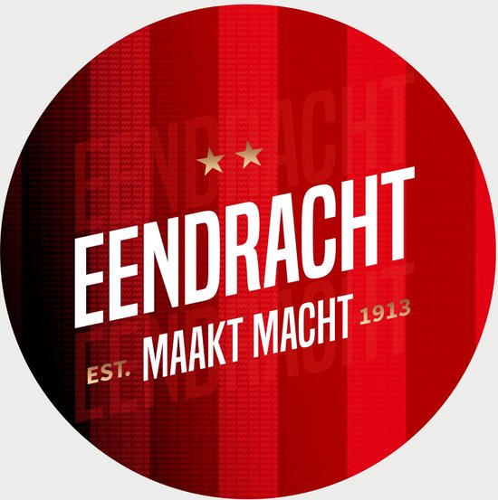 PSV Schilderij - Eendracht Maakt Macht 2 - Voetbal - Muurcirkel - Poster - Wanddecoratie op Aluminium (Dibond) - 60x60cm - Inclusief Gratis Ophangsysteem