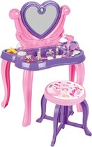 Pilsan Heart Speelgoed Make-uptafel | Tafel Met Spiegel En Kruk + Accessoires | Met Geluid | Roze | 21-delig