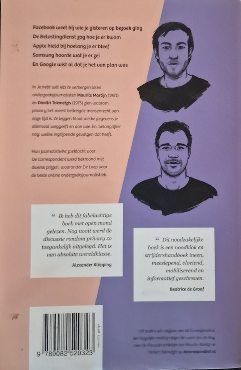 Boekomslag met twee getekende portretten van mannen, links tekst, rechts twee illustraties. Twee citaten van Alexander Klöpping en Beatrice de Graaf.