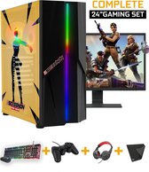 ScreenON - Complete Fortnite Gaming PC Set - X16899 - V1 ( Game PC X16899 + 24 Inch Monitor + Toetsenbord + Muis + Controller )