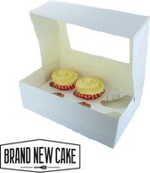 BrandNewCake Cupcake Box 6/12 MINI Blanc (avec fenêtre de plateau) 3 pcs.