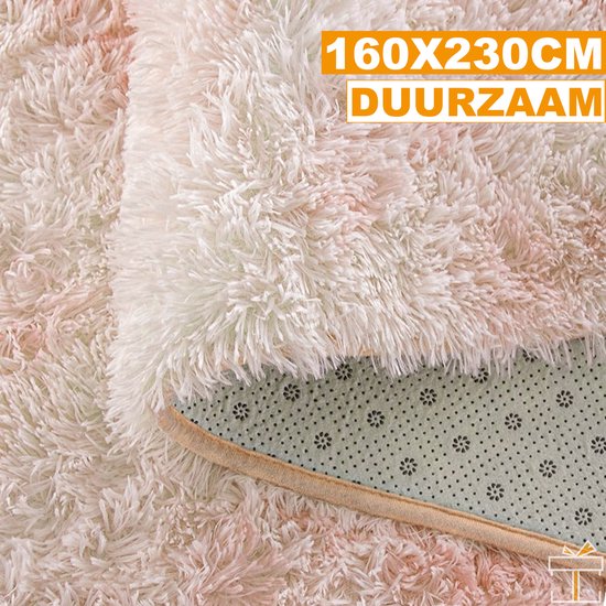 Tapis moelleux Happyment Soft - Moquette à poils longs - Marron - Lavable - Salon, chambre, chambre d'enfant - 160x230cm
