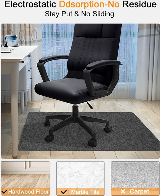 tapis de chaise transparent pour sols durs, 90 x 120 cm