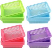 Lot de 6 bacs à papier en plastique pour salle de classe, paniers de rangement colorés pour fournitures scolaires, organisation de salle de classe et plateau de rangement pouvant contenir du papier