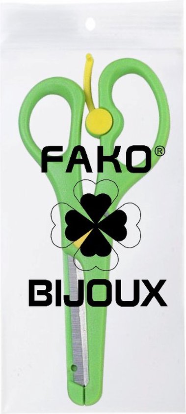 Fako Bijoux® - Kinderschaar - Easy Open - Stainless Steel - Plastic Punt - 13.5cm - Groen - Fako Bijoux®
