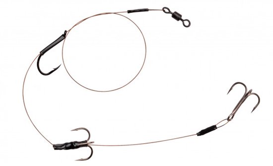 Spro HD Baitfish Rig - 35cm- 2x Treble H6 + 1SH - 12kg - Grijs van Spro — afbeelding 3
