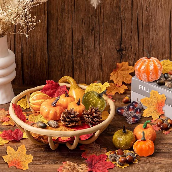 8 Citrouilles Artificielles En Mousse - Déco Orange Pour Halloween Ou Automne
