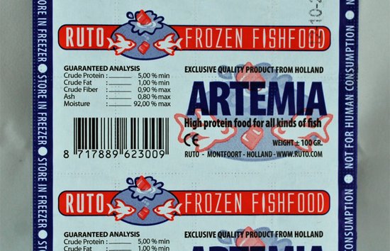 Ruto Artemia 100 Gram 20 bloks blister zonder kartonnen verpakking Diepvries