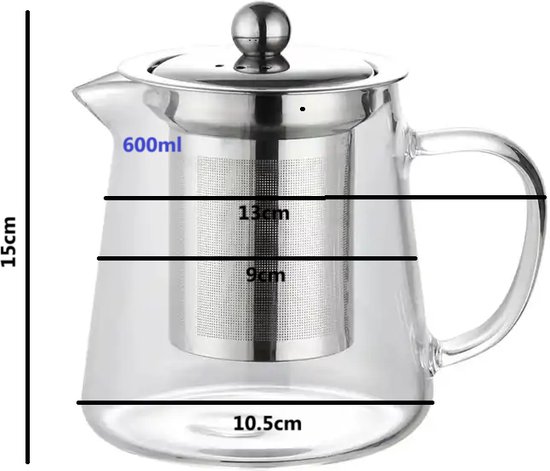 Boite A The Vrac Cafetière à Piston Relaxdays - 800 Ml - Verre Borosilicate Et Bambou - Pour Café Et Thé - Sans Capsule écologique Sans Capsule