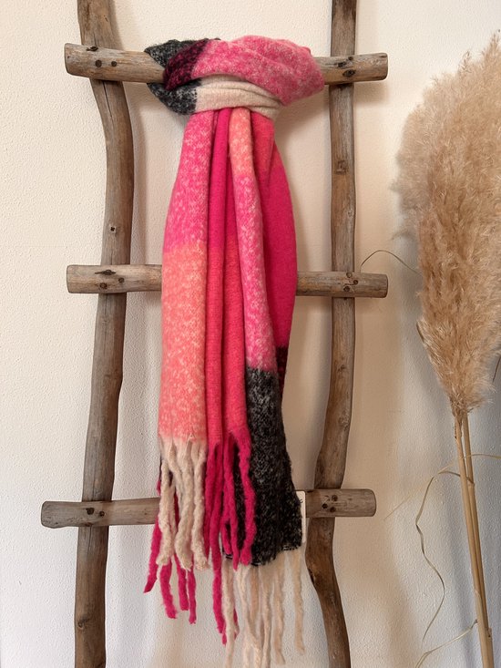 Sjaal ombre multi - zwart roze