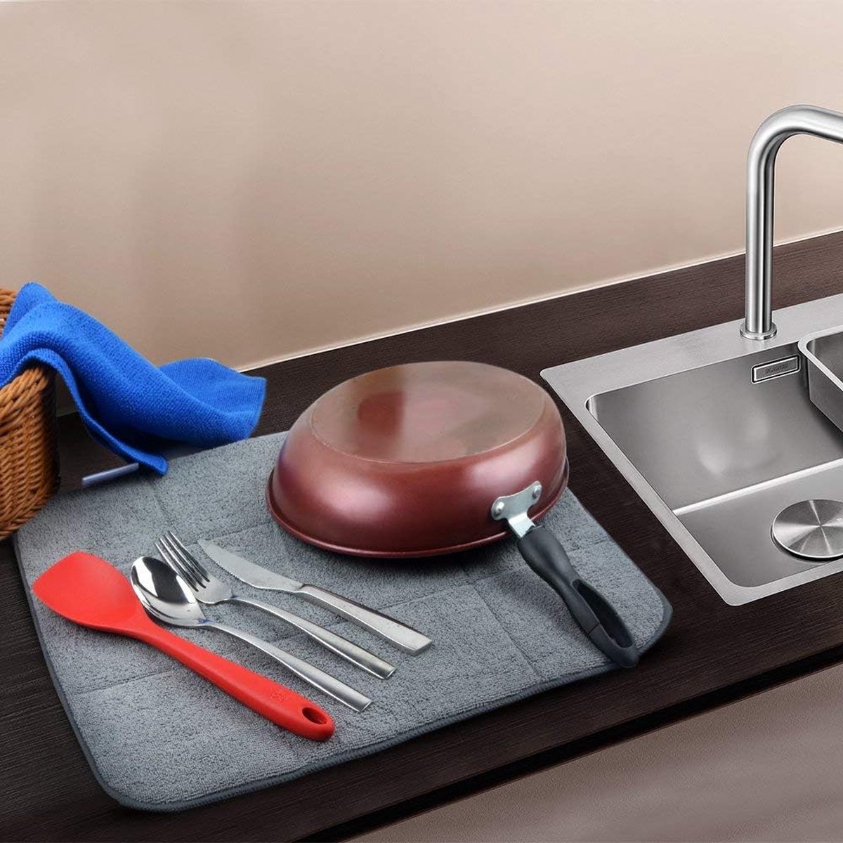 Microvezel Droogmat voor Keuken Afdruiprek Mat Absorberende