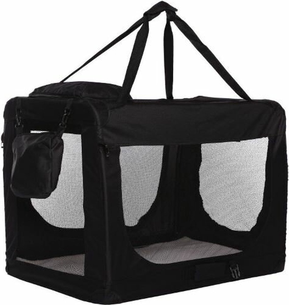 Reisbench Zwart S (60 cm) - Nylon Softbench - Opvouwbaar - Lichtgewicht Hondenbench - Autobench Transportbox