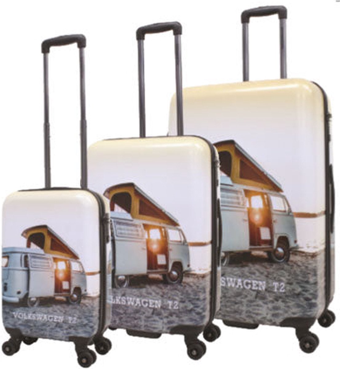 Volkswagen Kofferset 3 Delig - Reiskoffer Set - Harde Kofferset - Trolleyset - Camper Bus- Camper Bus