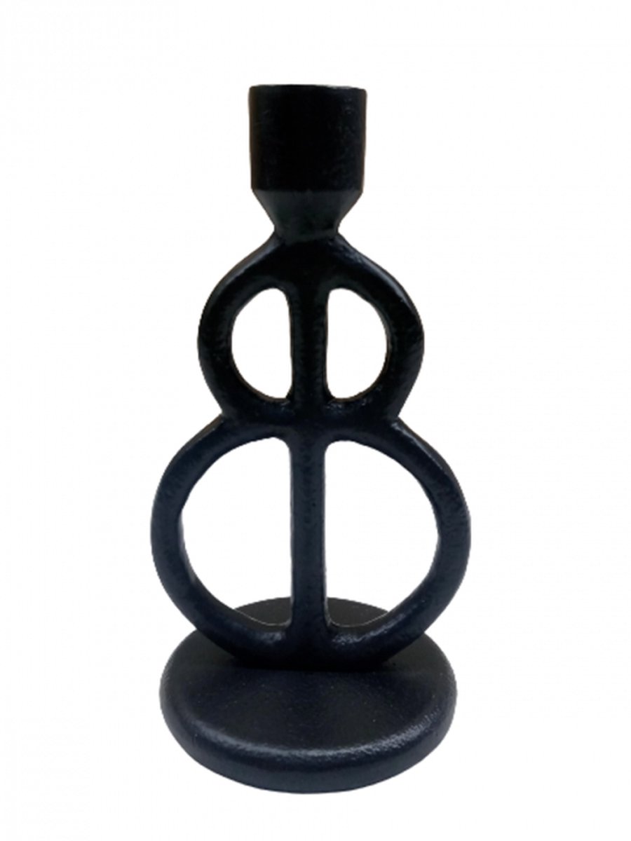 Branded by Kandelaar - Branded by - Gaia - kandelaar zwart - 14.5 cm hoog