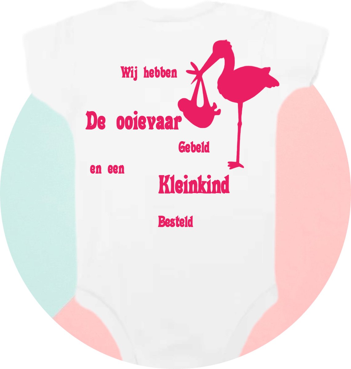 Romper Softtouch - Wij hebben de ooievaar gebeld en een kleinkind besteld - 0-3 maanden - aanpasbaar