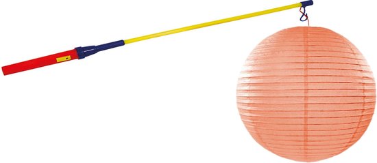 Lampionstokje 50 cm - met lampion - perzik oranje - D25 cm - Sint Maarten — afbeelding 2