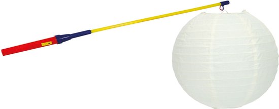 Lampionstokje 50 cm - met lampion - wit - D25 cm - Sint Maarten — afbeelding 3