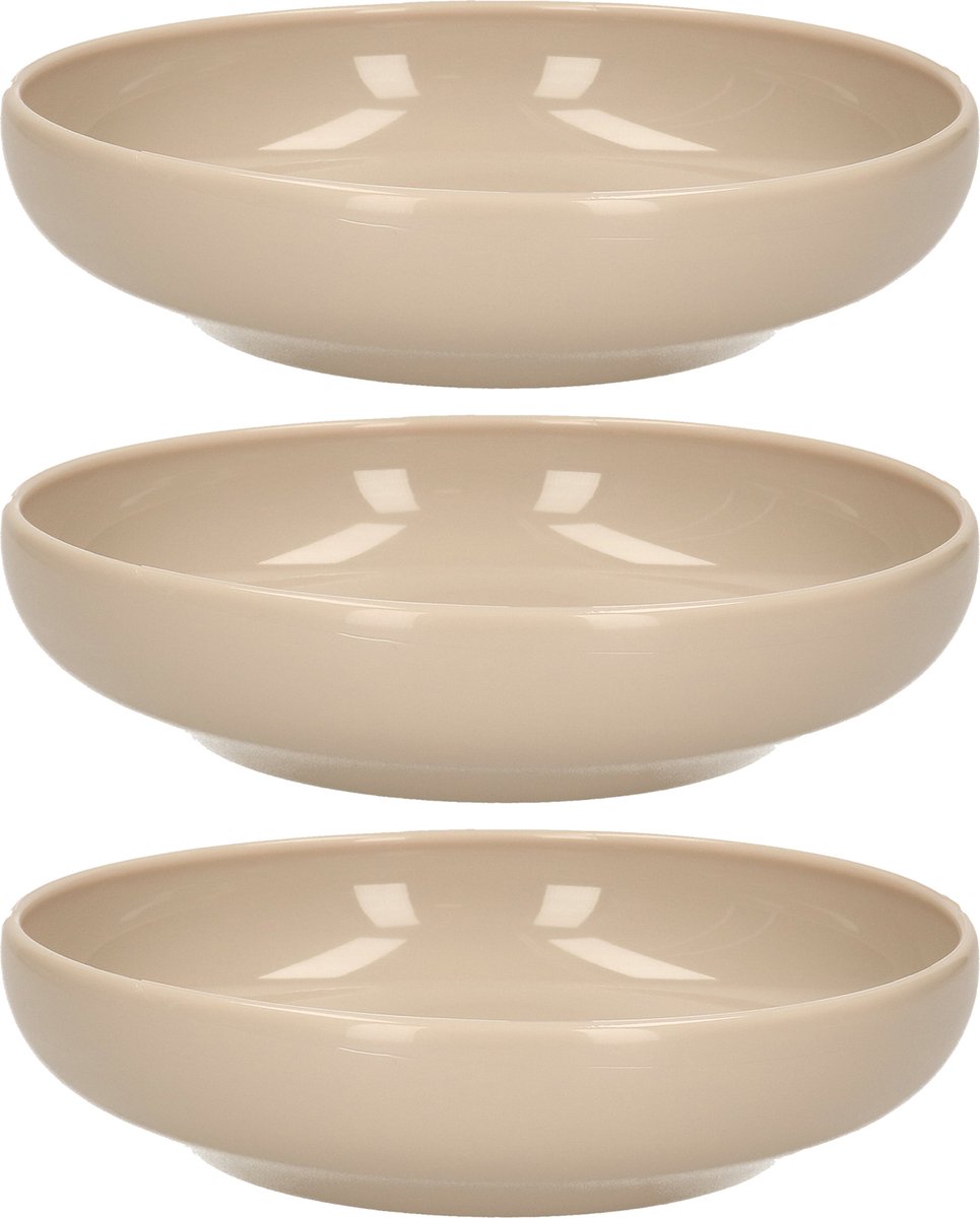 Plasticforte Kommetje/schaaltje - 6x - taupe - D16 x 4 cm - 520 ml - kunststof