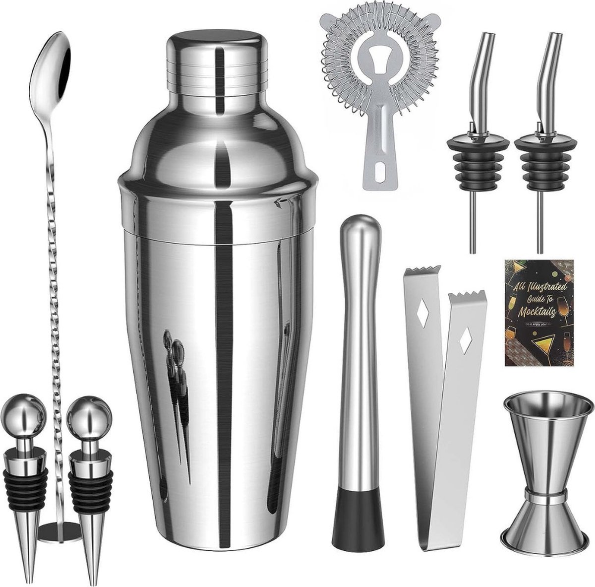 Kit professionnel complet de 23 pièces pour barman, Shaker à Cocktail en  acier inoxydable, accessoires de Bar à domicile, outils de barman