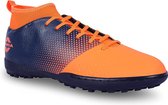 Chaussures de terrain en gazon Nivia Ashtang Futsal pour hommes | Crampons en caoutchouc avec dessus en cuir synthétique PU | Semelle intérieure légère découpée | Idéal pour les surfaces dures en gazon artificiel (F orange) uk-11