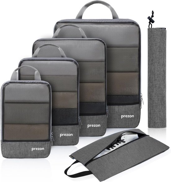 Cubes De Rangement Compressibles Prezon - Set De Voyage Avec Sacs - Organisateur Valise