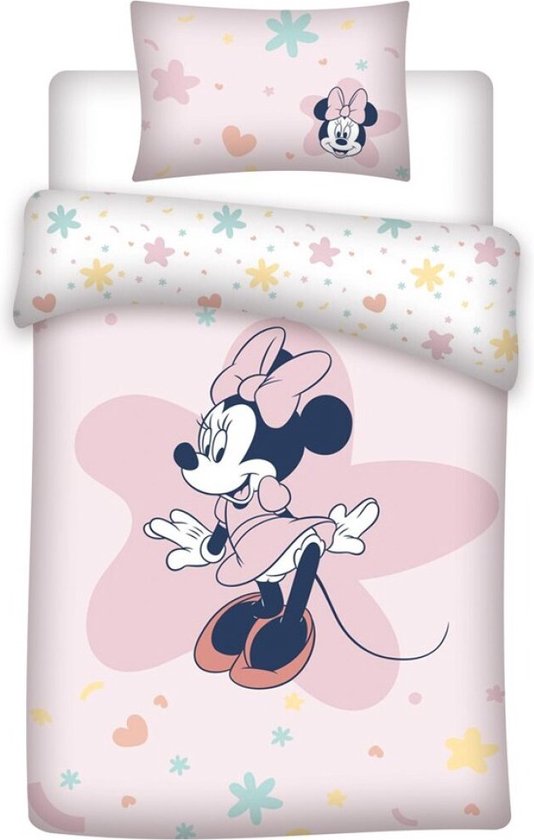 Disney Minnie Mouse BABY Dekbedovertrek, Sweet -140 x 100 cm - Katoen - Disney Minnie Mouse