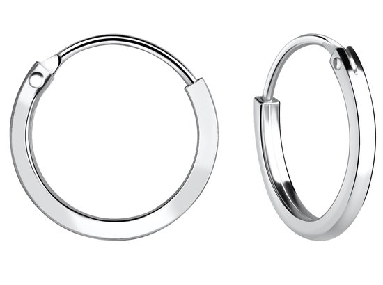 Joy|S - Zilveren oorringen - 12 mm / 1.2 mm - square tube - sterling zilver 925 oorbellen