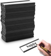 30pcs étiquettes magnétiques porte-cartes de données magnétiques détachables avec films de protection transparents pour étagère en métal, réfrigérateurs et tableaux blancs (25 mm x 75 )