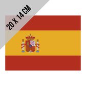 Stickers Vlag Spanje L | 20 x 14 cm | Spaanse nationale vlag | l'Espagne | Spain | España | Madrid | Zelfklevend | 2 stuks