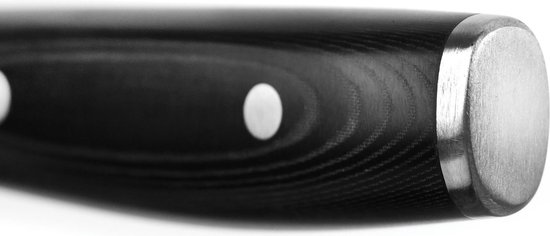 Yaxell Japonais - Série Ran - Couteau de Chef Nakiri - Acier VG10 - 61 HRC - Lame 16,5 cm - 69 Couches d'Acier Damassé - Toile-Micarta Heft