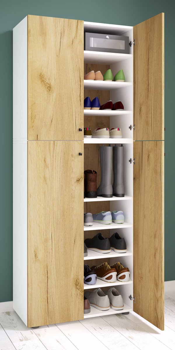 Hella Schoenenkast Wit en Hout