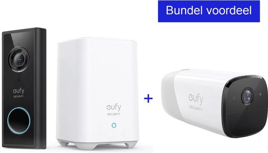 Eufy by Anker Video Deurbel + EufyCam 2 Pro - Inclusief HomeBase 2 - Bundelvoordeel