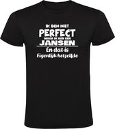 Je ne suis pas parfait Jansen T-shirt homme | nom de famille | anniversaire | anniversaire | Nom | drôle | Noir