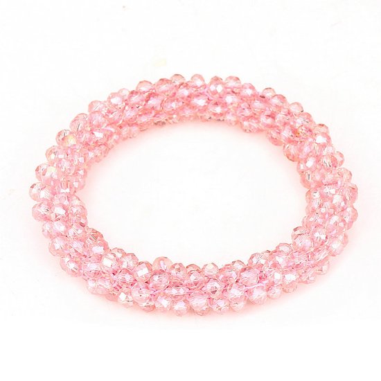 Sorprese armband - Vintage Crystal - Pink - armband dames - haarelastiekjes - cadeau - Model R - Cadeau