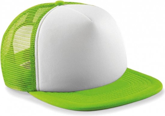 Lime met witte vintage kinder baseball cap
