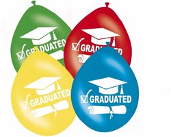 8x stuks Geslaagd versiering ballonnen graduated - Examen diploma uitreiking feestartikelen 8x stuks Geslaagd versiering ballonnen graduated - Examen diploma uitreiking feestartikelen