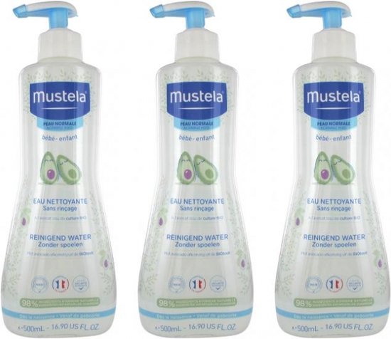 Mustela Eau nettoyante bébé sans rinçage à l'avocat BIO 500ml